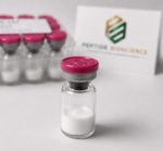 BPC-157 peptide vial with pink cap for research use.
