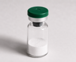 Glass vial with white powder, supplement for skin and detoxification.