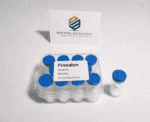 Pinealon peptide vial for research, 20mg, high purity, in a clear container with blue caps.