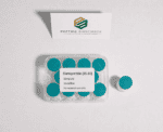 Vial of Elamipretide (SS-31) peptide supplement for research, Peptide Bioscience logo in background.