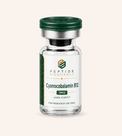 Cyanocobalamin B12 vial for research, 1mg, pure and sterile.