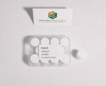 Snap-8 peptide vials in a plastic container with Peptide Bioscience logo.