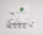 Snap-8 peptide vials with Peptide Bioscience branding on box.