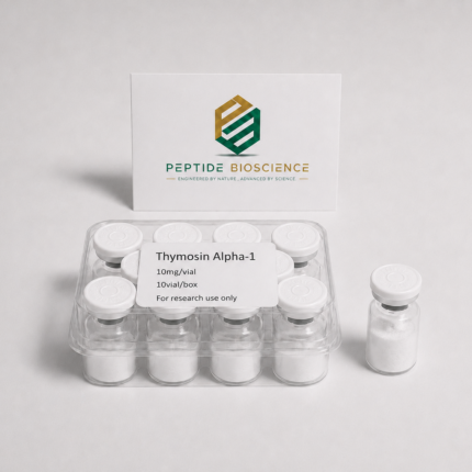 Thymosin Alpha-1 peptide vials for research from Peptide Bioscience.