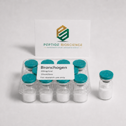 Bronchogen peptide vials for research, 20mg per vial, from Peptide Bioscience.