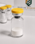Vial of white powder peptide CJC-1295 without DAC for scientific research.