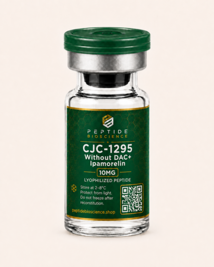 CJC-1295 Without DAC + Ipamorelin peptide vial for research use.