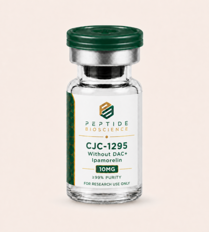 CJC-1295 Without DAC + Ipamorelin peptide vial for research use.