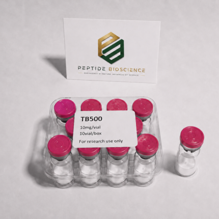 TB500 peptide vials for research from Peptide Bioscience.