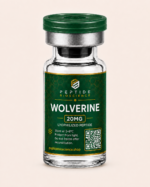 Wolverine 20mg lyophilized peptide in glass vial for research use.