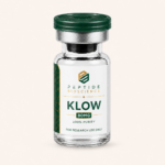 KLOW peptide vial with green cap for research use only.