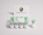 HCG peptide vials for research with Peptide Bioscience branding.