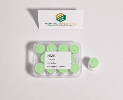 HMG peptide vials for research from Peptide Bioscience.