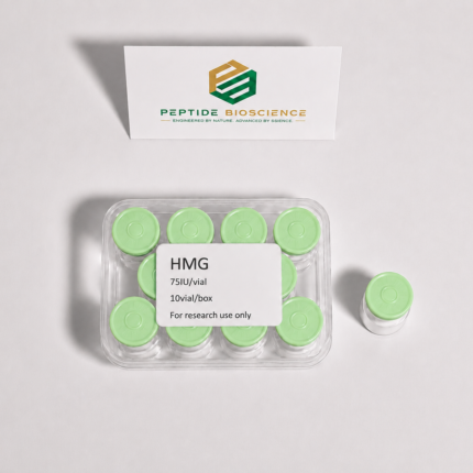 HMG peptide vials for research from Peptide Bioscience.